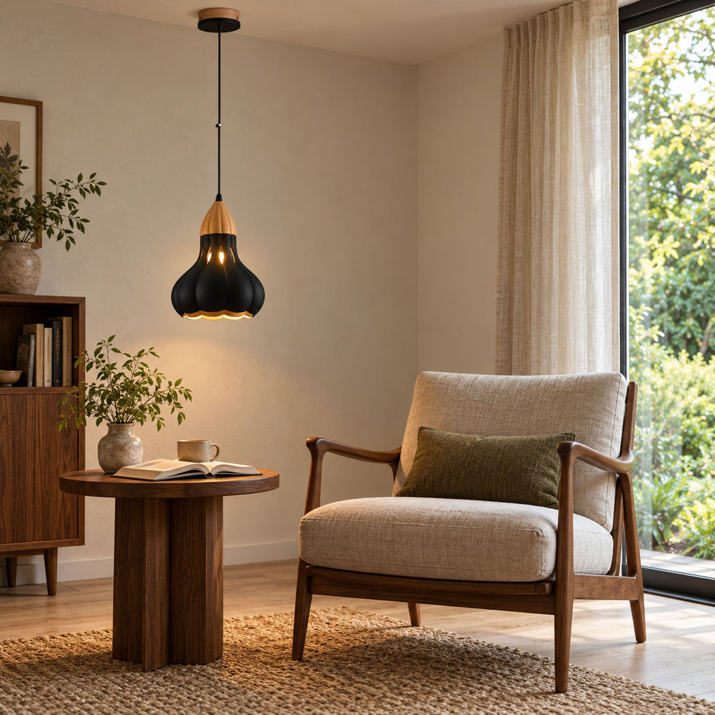 Aubree Wood Pendant Lamp — product and interior detail 3
