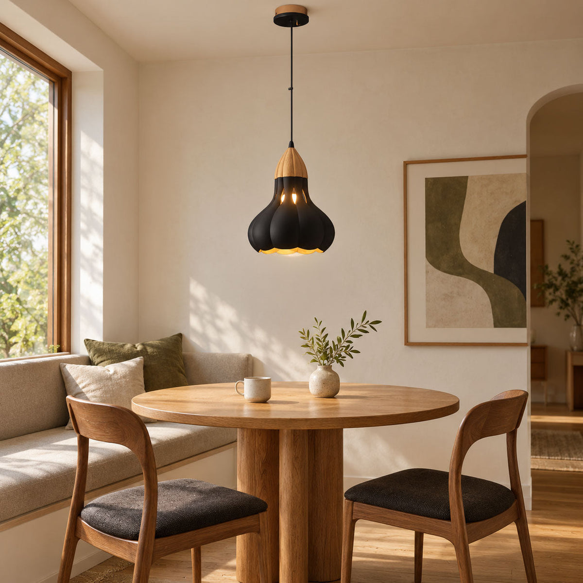 Aubree Wood Pendant Lamp — product and interior detail 6