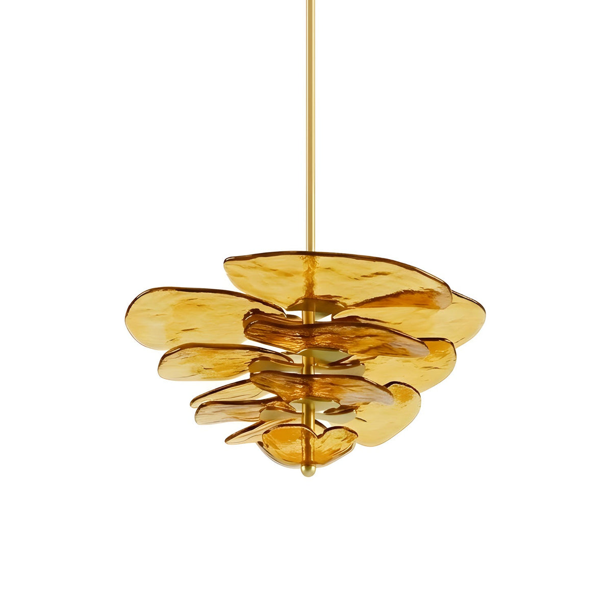 Aurevia Glass Petal Chandelier — Amber & Gold