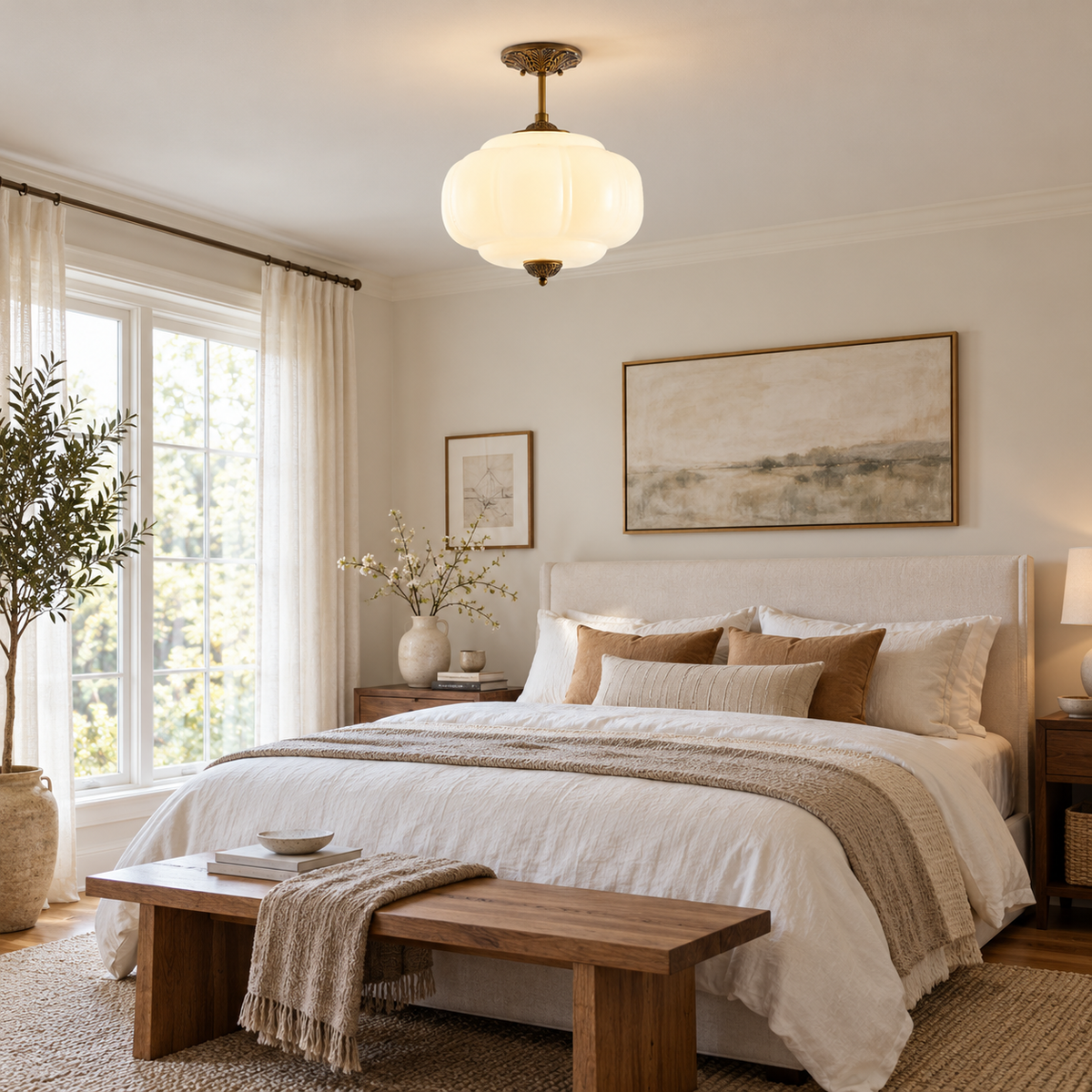 Maravine Rippled Glass Ceiling Light