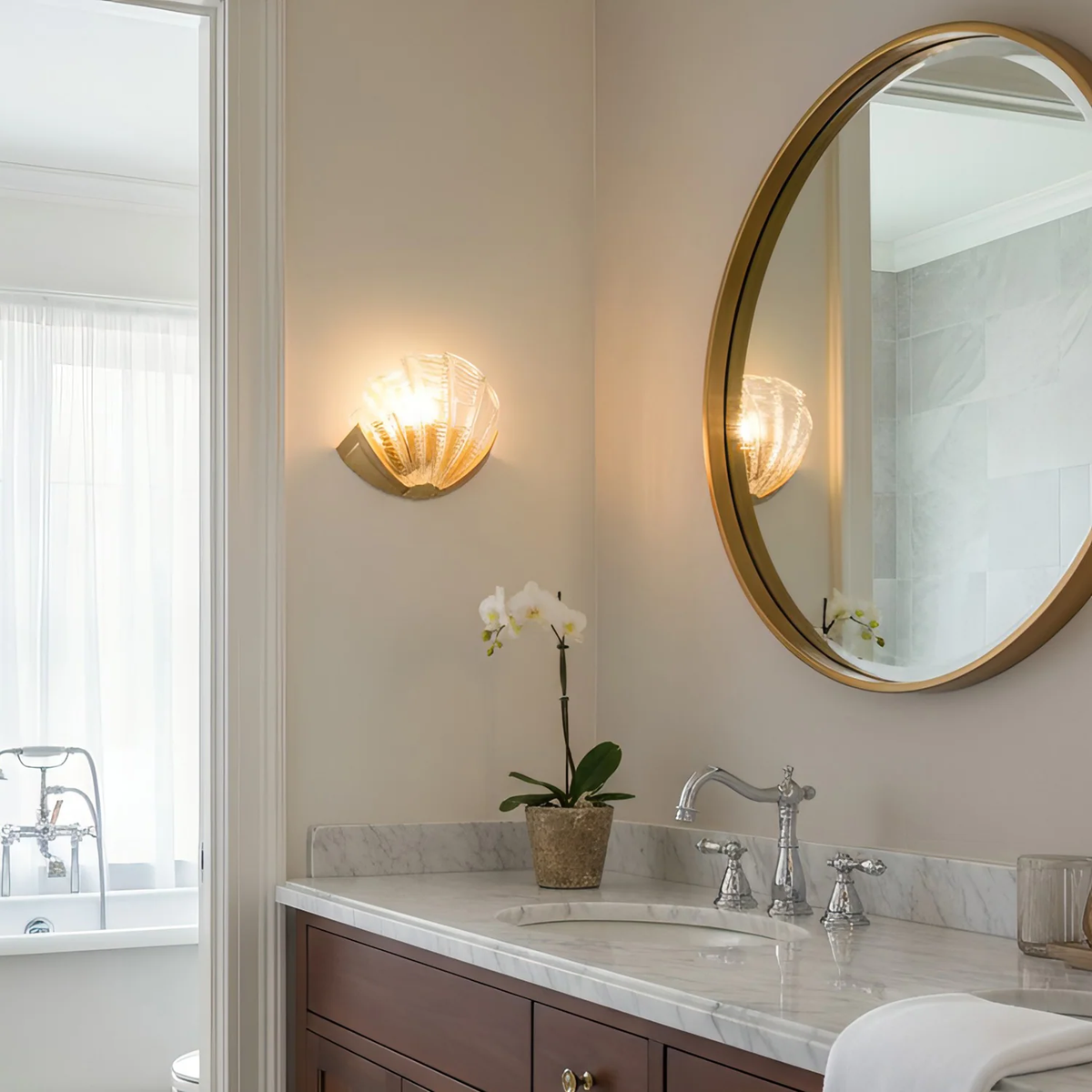 Nerelle Scalloped Glass Wall Sconce