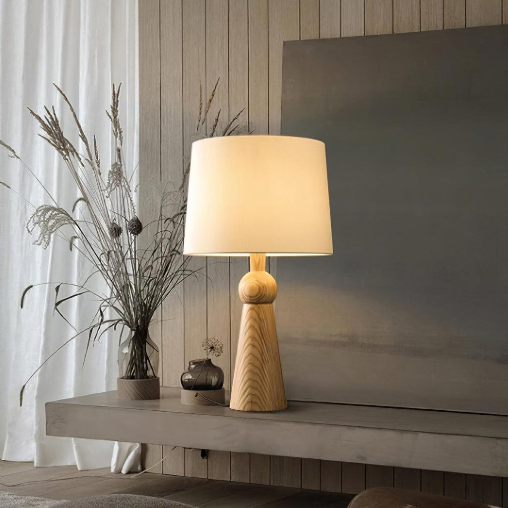 Bella Tall Wood and Fabric Table Lamp - product view 2