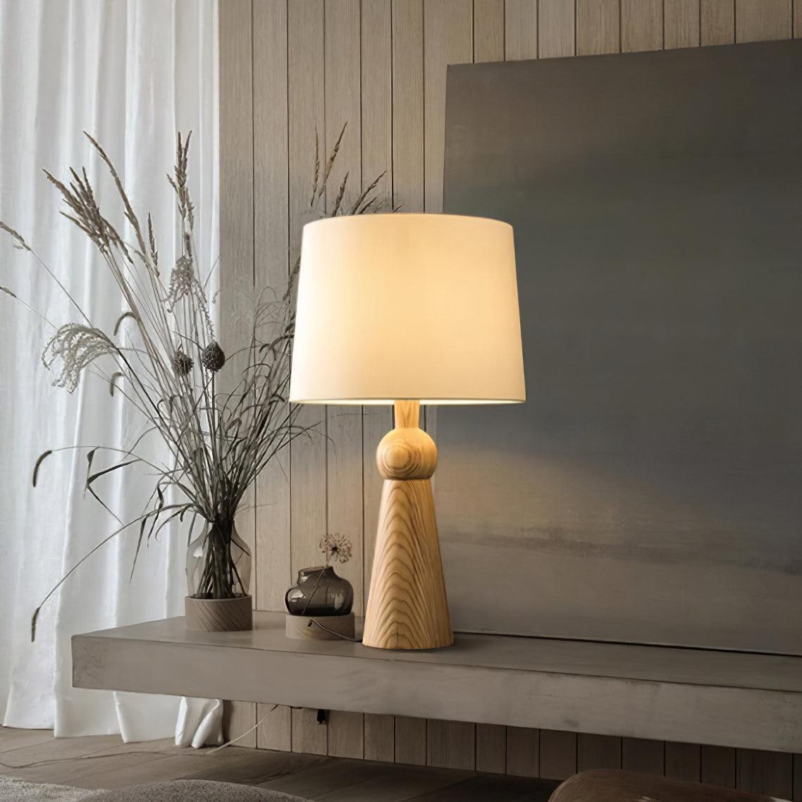 Bella Tall Wood and Fabric Table Lamp - product view 2