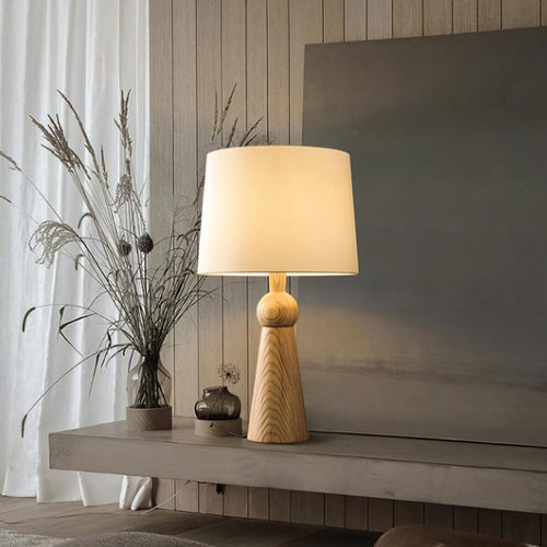 Bella Tall Wood and Fabric Table Lamp - product view 2