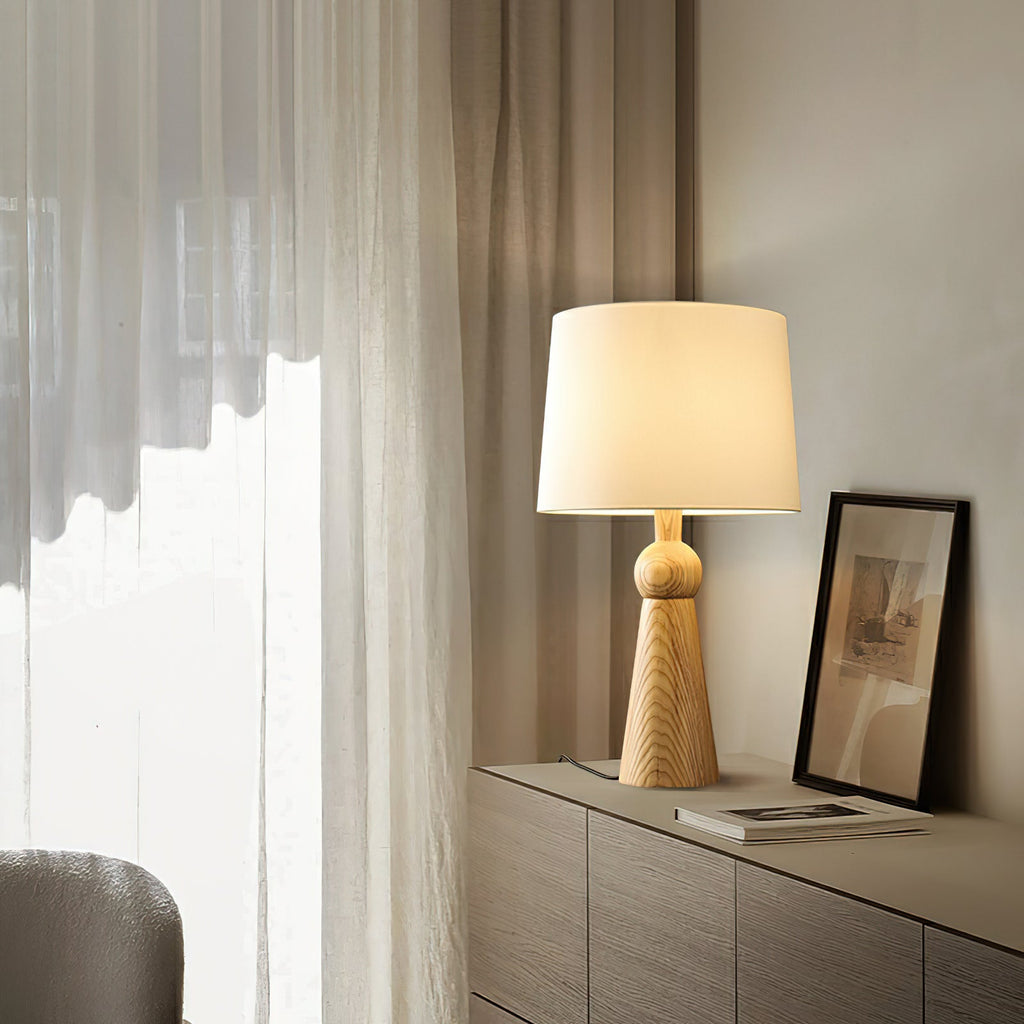 Bella Tall Wood and Fabric Table Lamp - product view 7