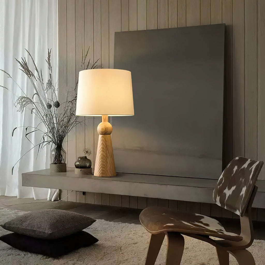 Bella Tall Wood and Fabric Table Lamp - product view 9