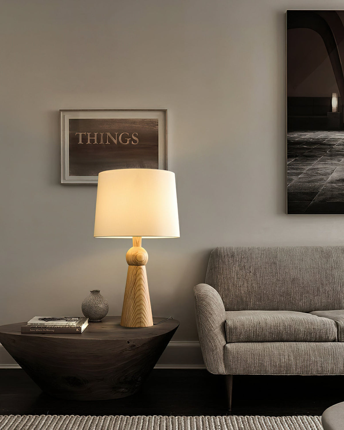 Bella Tall Wood and Fabric Table Lamp - product view 20