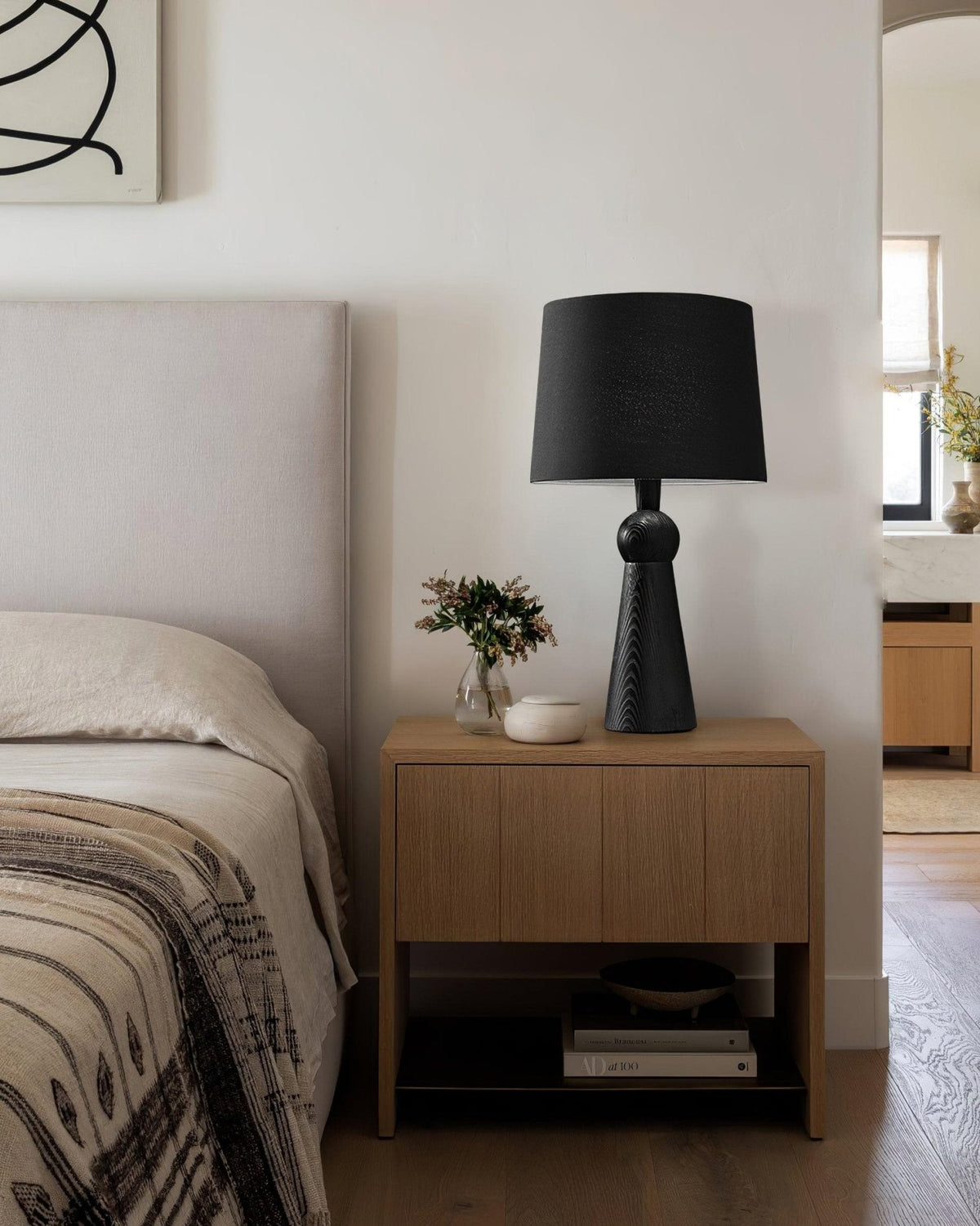 Bella Tall Wood and Fabric Table Lamp - product view 31