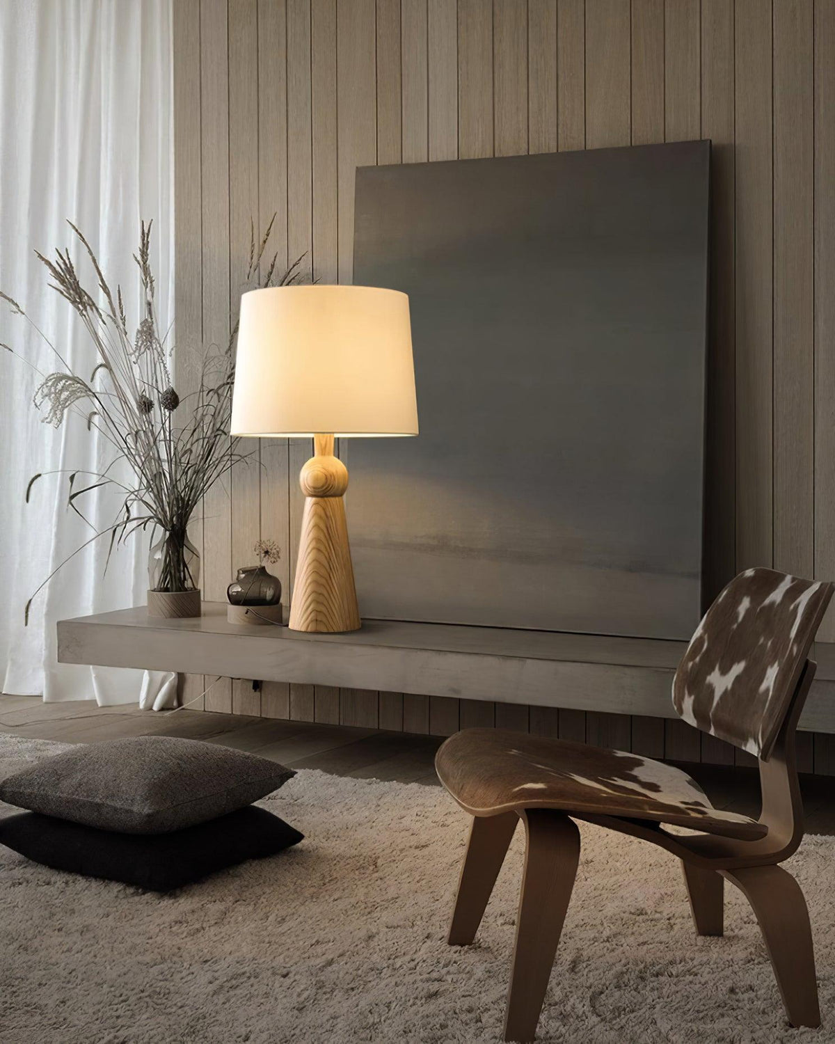 Bella Tall Wood and Fabric Table Lamp - product view 32