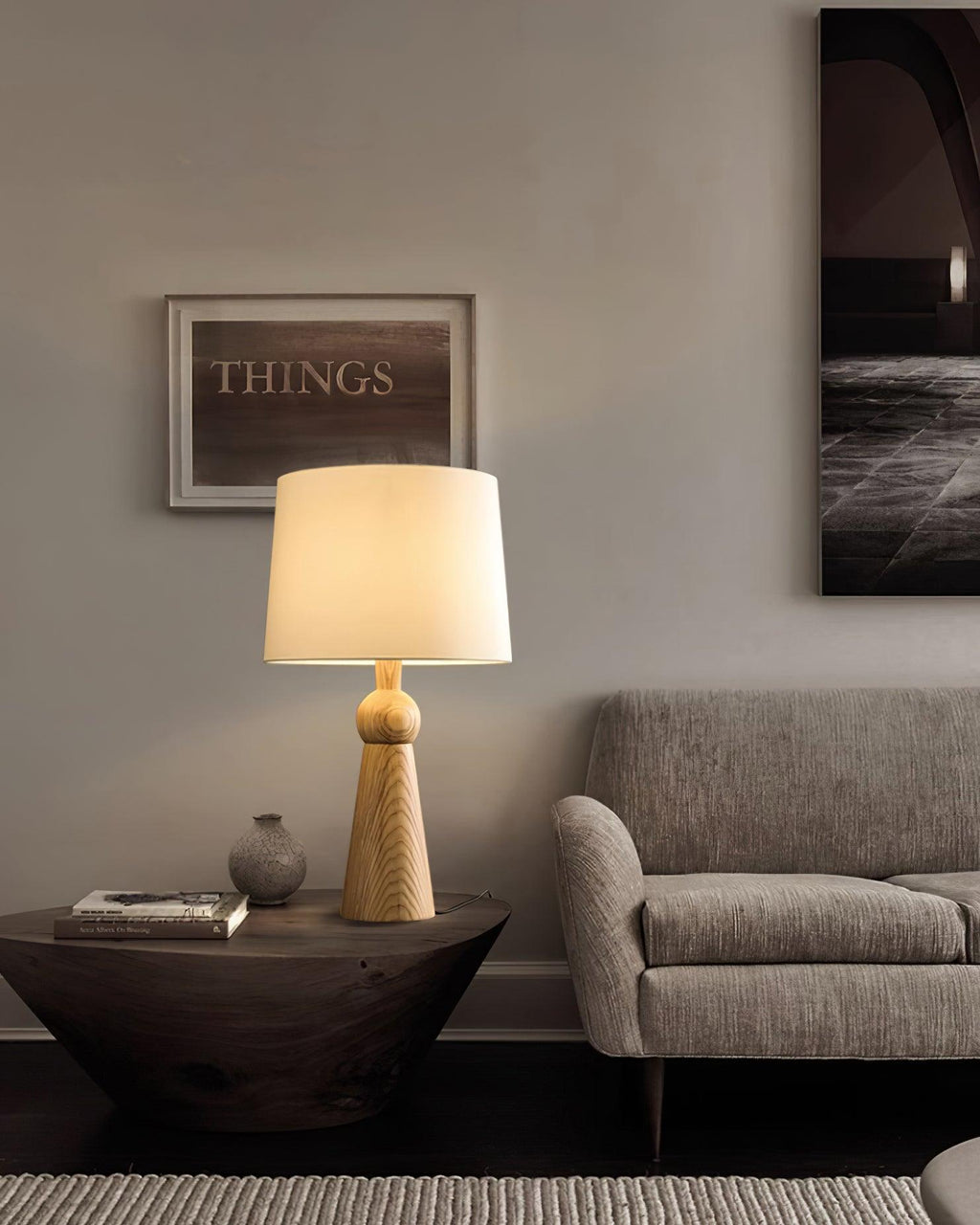 Bella Tall Wood and Fabric Table Lamp - product view 34