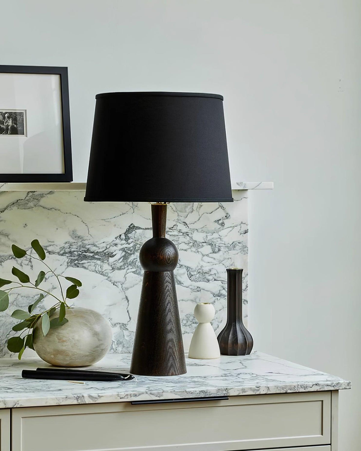 Bella Tall Wood and Fabric Table Lamp - product view 35
