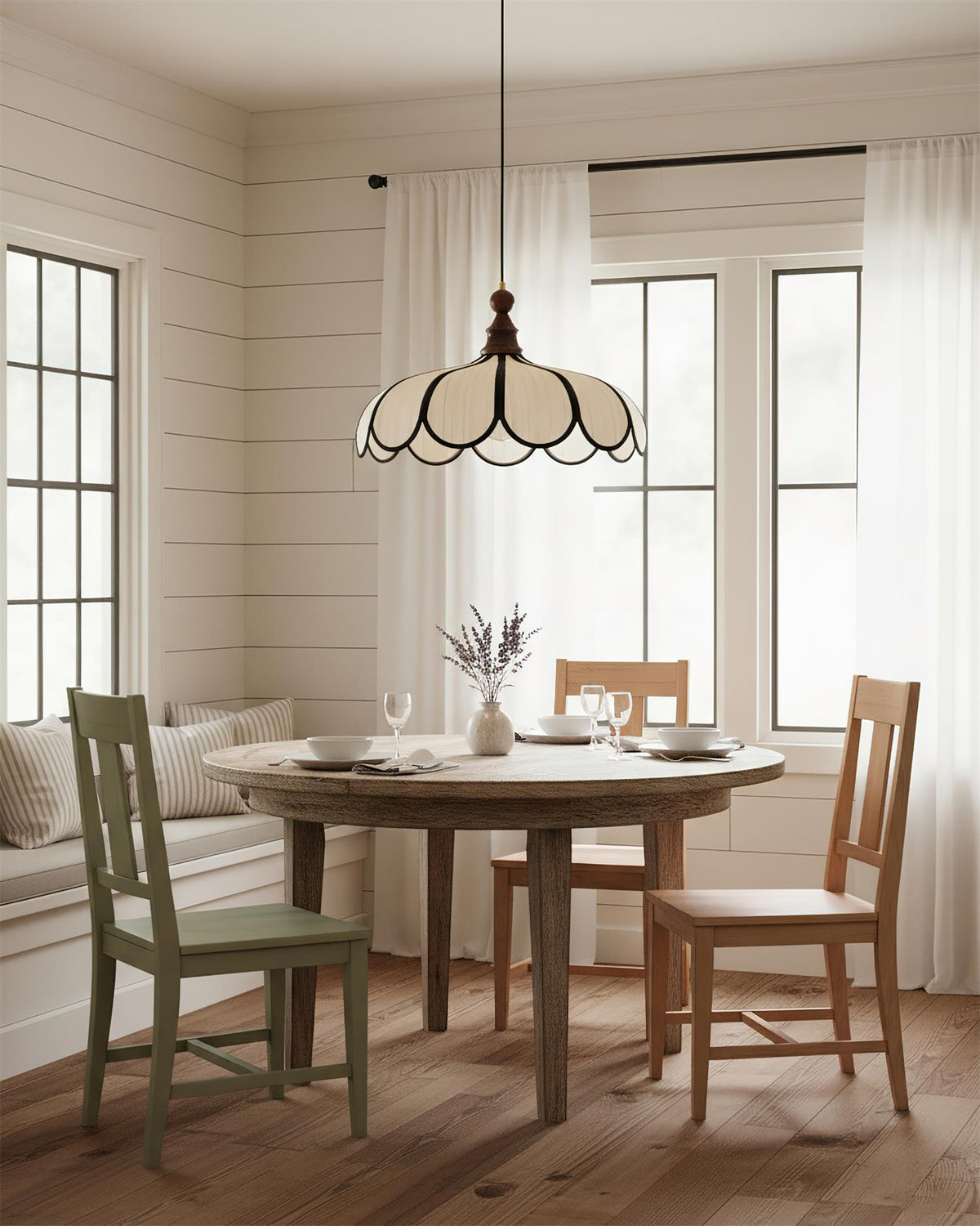 Bellerin Scalloped Abaca Pendant Light — design detail 2