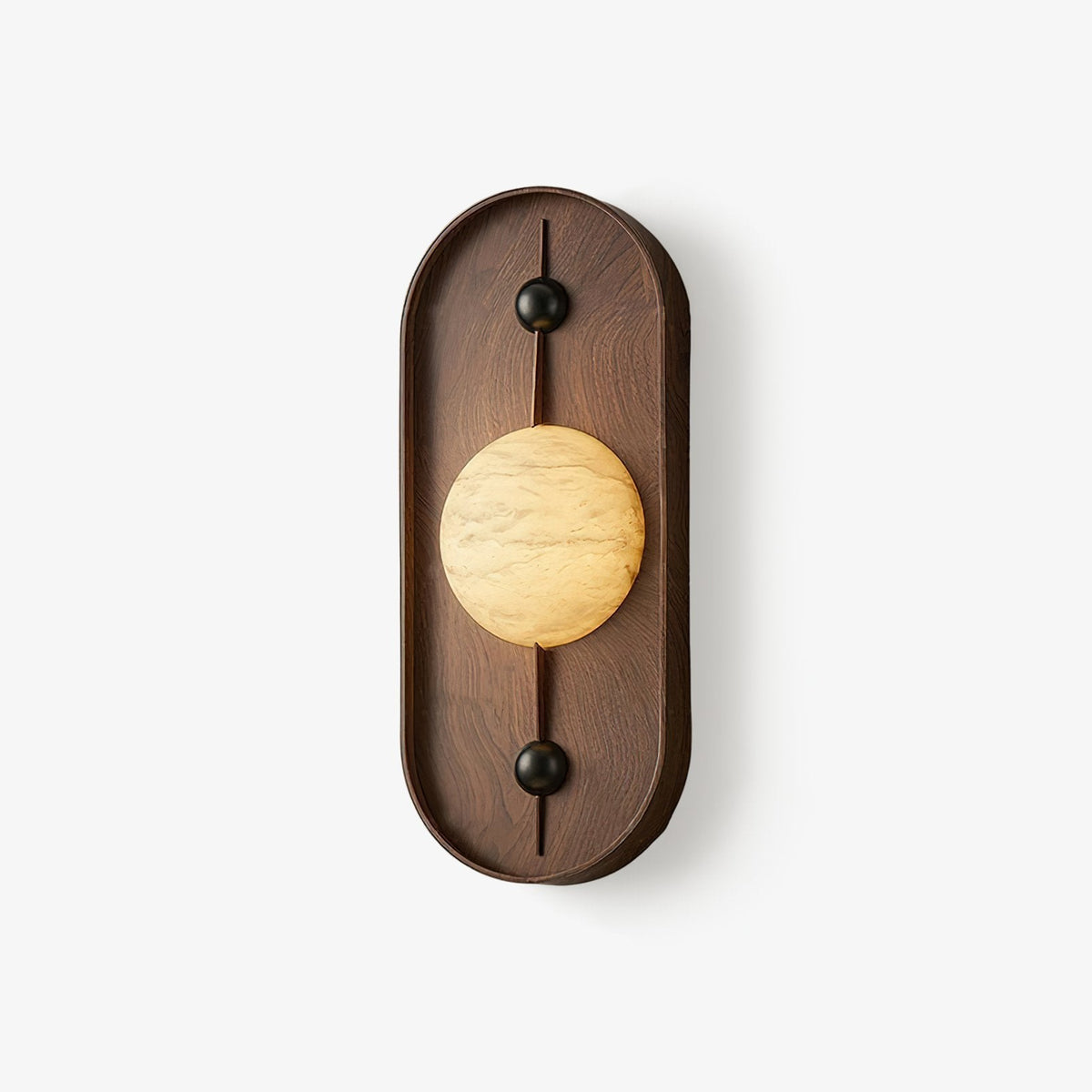Bezel Alabaster-Look LED Wall Light – wall sconce view 1