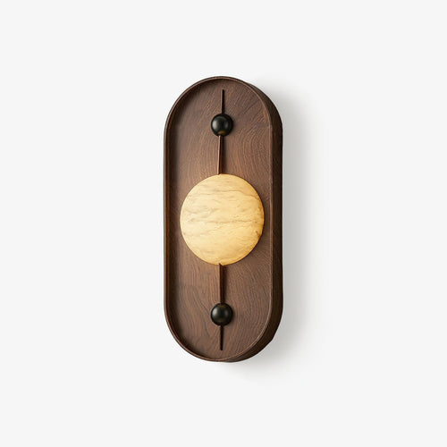 Bezel Alabaster-Look LED Wall Light – wall sconce view 1