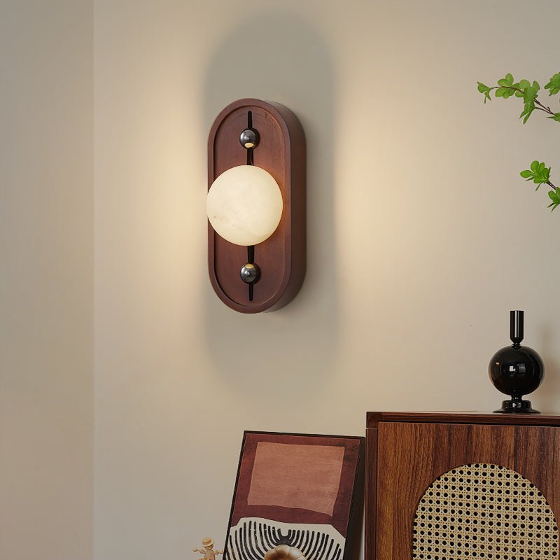 Bezel Alabaster-Look LED Wall Light – wall sconce view 2