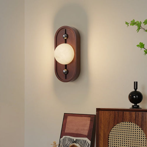 Bezel Alabaster-Look LED Wall Light – wall sconce view 2