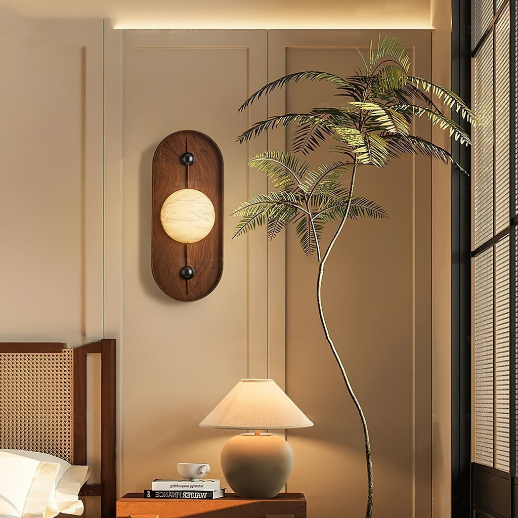 Bezel Alabaster-Look LED Wall Light – wall sconce view 4