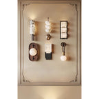Bezel Alabaster-Look LED Wall Light – wall sconce view 6