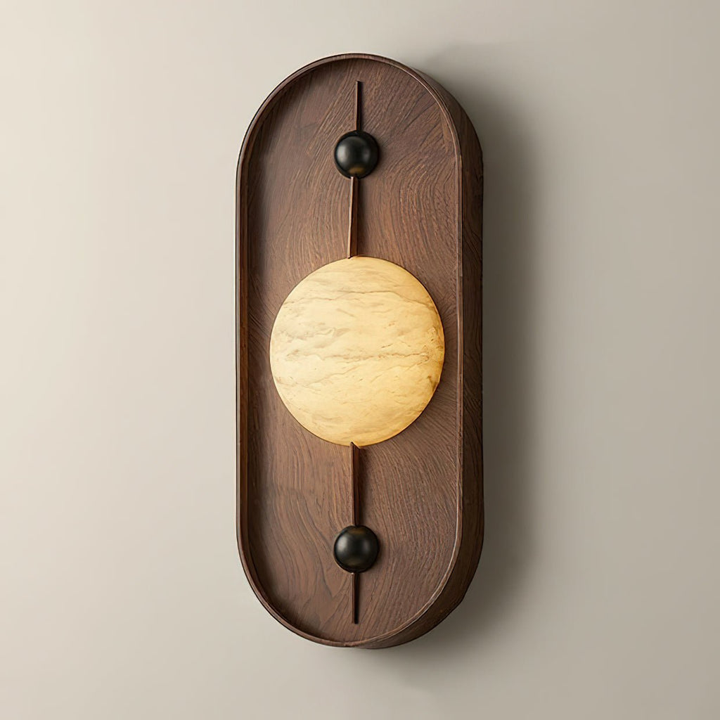 Bezel Alabaster-Look LED Wall Light – wall sconce view 7