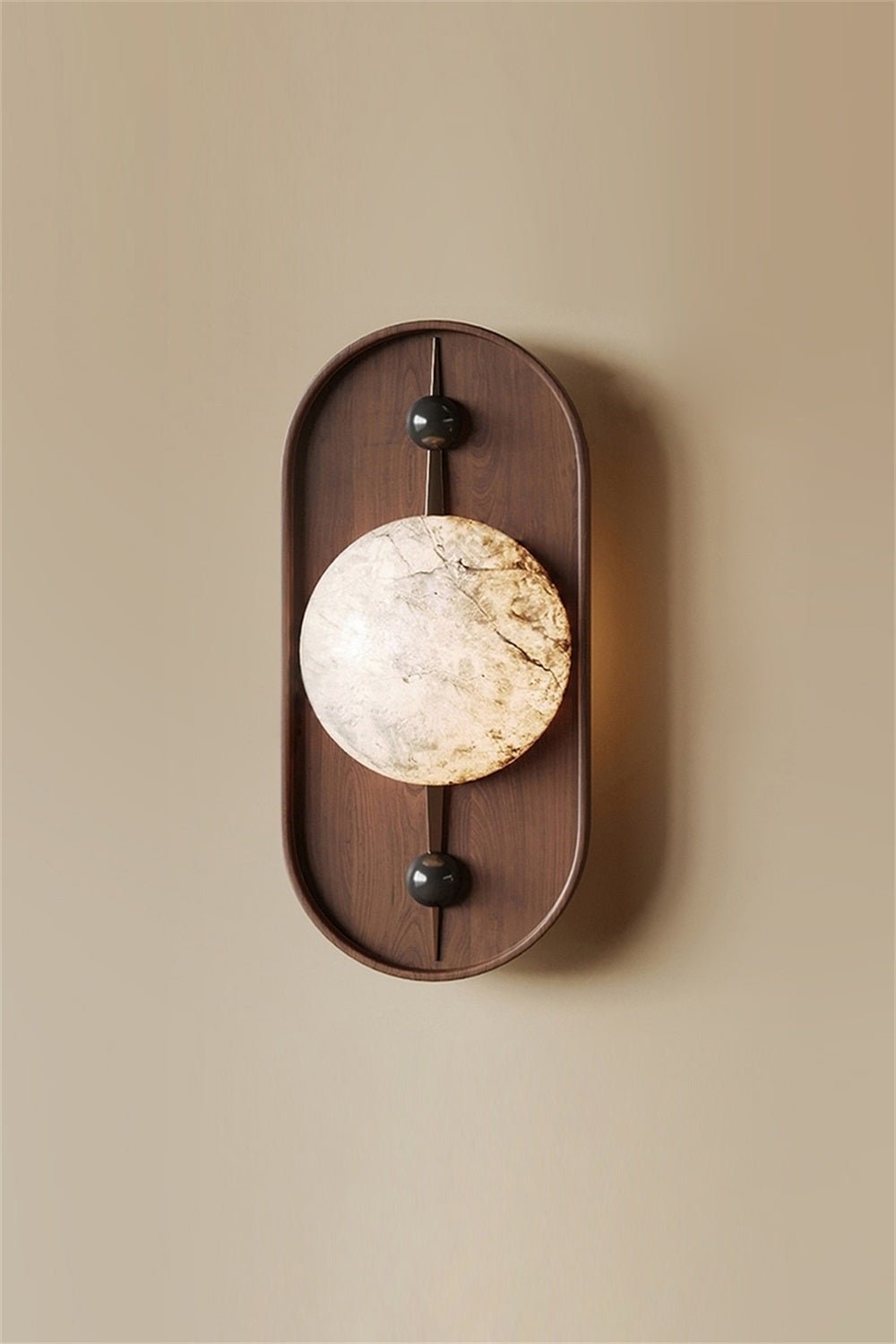 Bezel Alabaster-Look LED Wall Light – wall sconce view 8