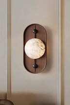 Bezel Alabaster-Look LED Wall Light – wall sconce view 9