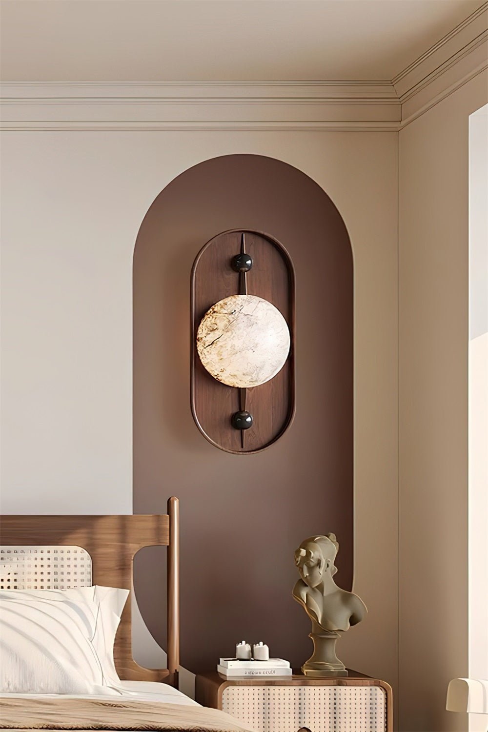 Bezel Alabaster-Look LED Wall Light – wall sconce view 10