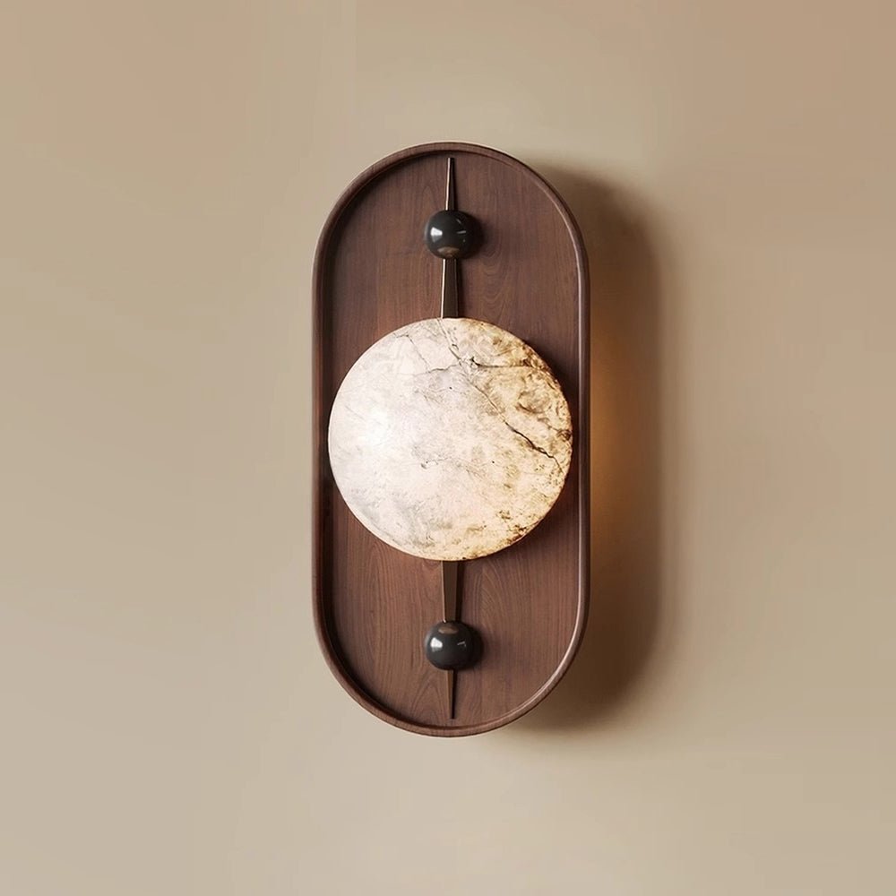 Bezel Alabaster-Look LED Wall Light – wall sconce view 13