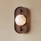 Bezel Alabaster-Look LED Wall Light – wall sconce view 13