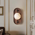 Bezel Alabaster-Look LED Wall Light – wall sconce view 15