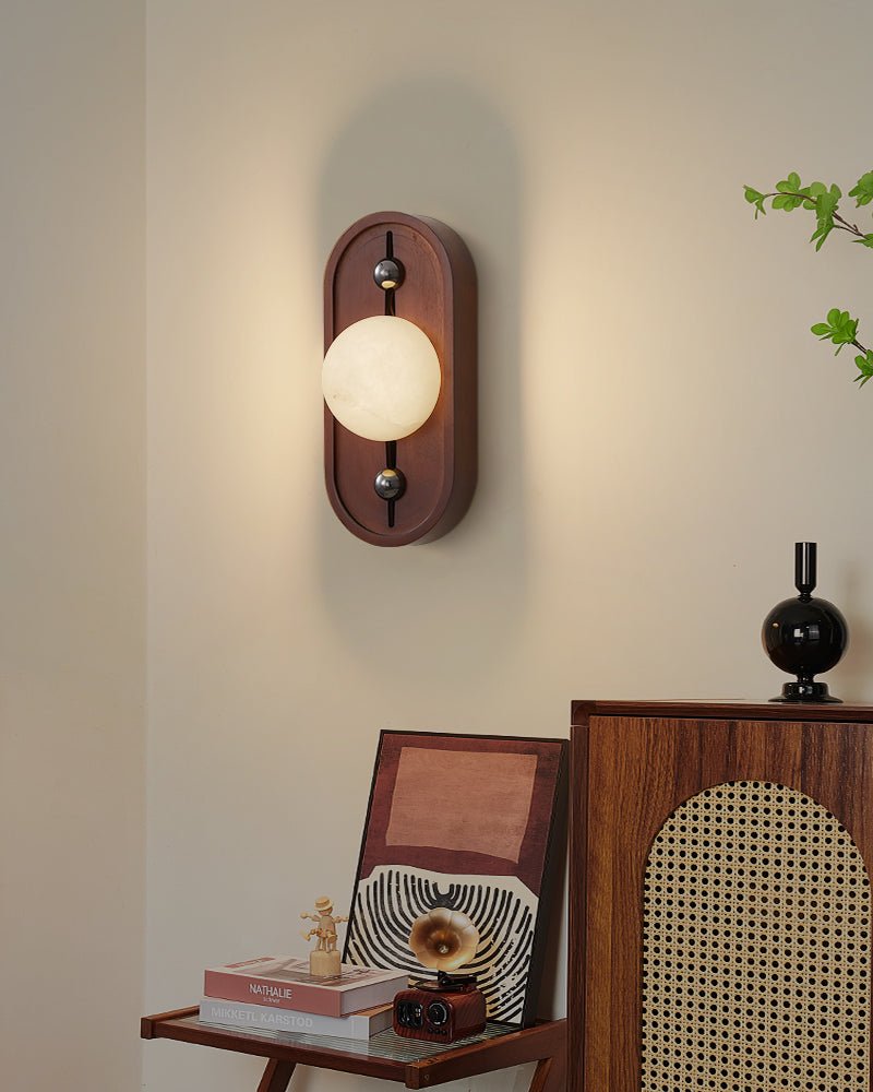 Bezel Alabaster-Look LED Wall Light – wall sconce view 23