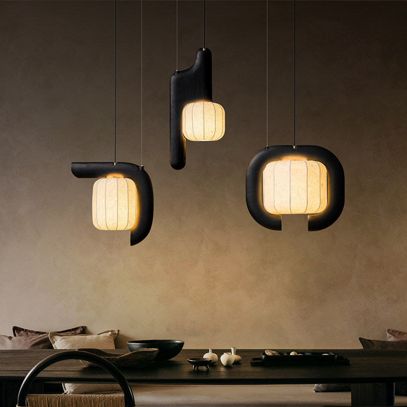 Bough Fluted Paper Pendant Lamp — product and interior detail 2