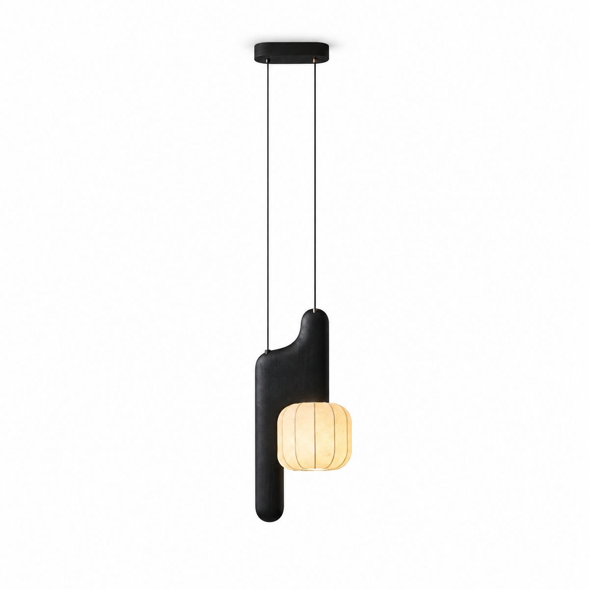 Bough Fluted Paper Pendant Lamp — product and interior detail 10