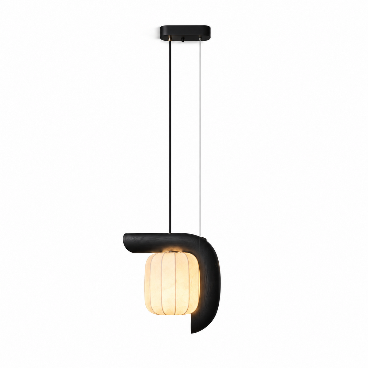 Bough Fluted Paper Pendant Lamp — product and interior detail 11