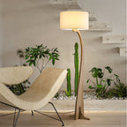 Bow Curve Wood and Fabric Floor Lamp - product view 2