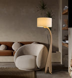 Bow Curve Wood and Fabric Floor Lamp - product view 7