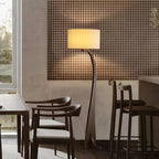 Bow Curve Wood and Fabric Floor Lamp - product view 8