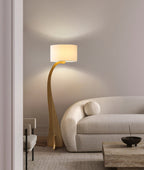 Bow Curve Wood and Fabric Floor Lamp - product view 11