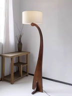 Bow Curve Wood and Fabric Floor Lamp - product view 14