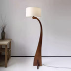 Bow Curve Wood and Fabric Floor Lamp - product view 16