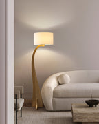 Bow Curve Wood and Fabric Floor Lamp - product view 17