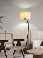 Bow Curve Wood and Fabric Floor Lamp - product view 21