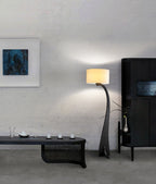 Bow Curve Wood and Fabric Floor Lamp - product view 30
