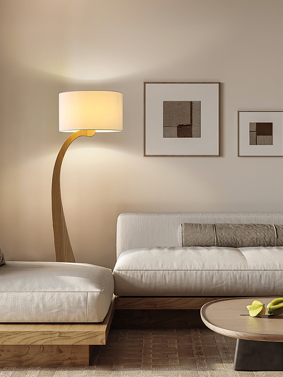 Bow Curve Wood and Fabric Floor Lamp - product view 31