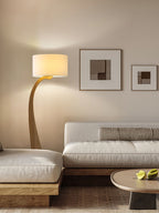 Bow Curve Wood and Fabric Floor Lamp - product view 35