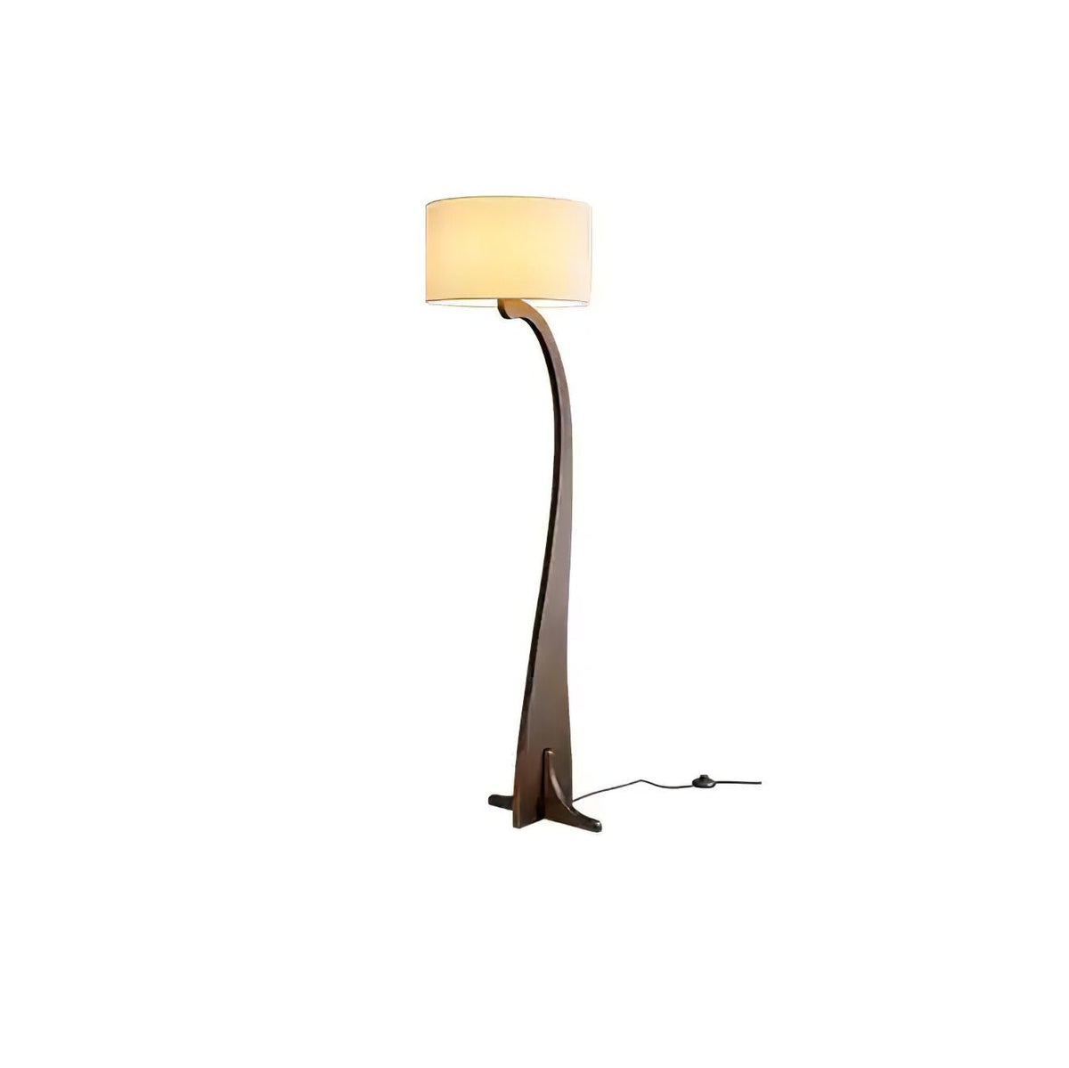 Bow Curve Wood and Fabric Floor Lamp - product view 36