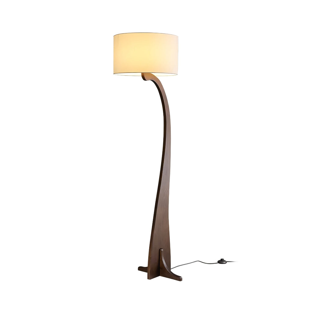 Bow Curve Wood and Fabric Floor Lamp - product view 40
