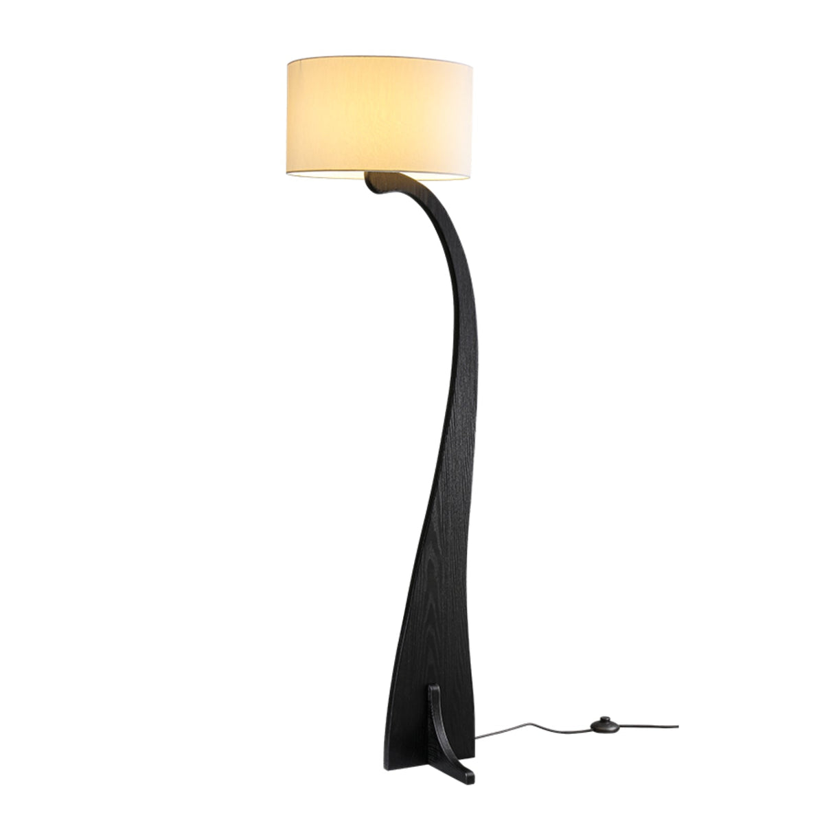 Bow Curve Wood and Fabric Floor Lamp - product view 42