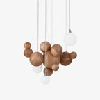 Bubble Wood Ball Globe Chandelier - product view 1