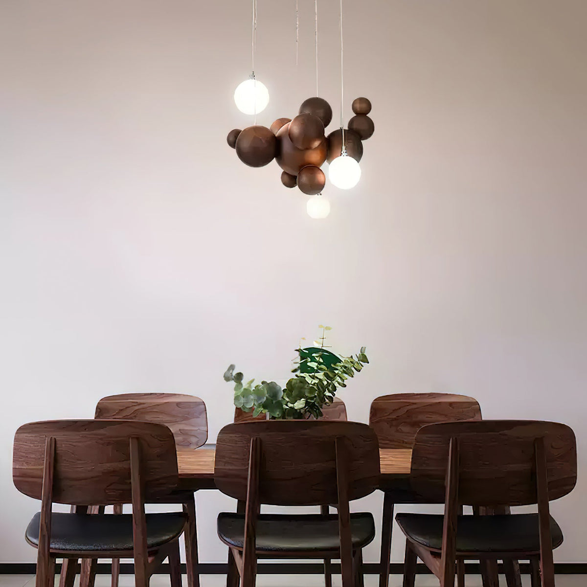 Bubble Wood Ball Globe Chandelier - product view 3