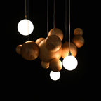 Bubble Wood Ball Globe Chandelier - product view 5
